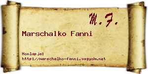 Marschalko Fanni névjegykártya